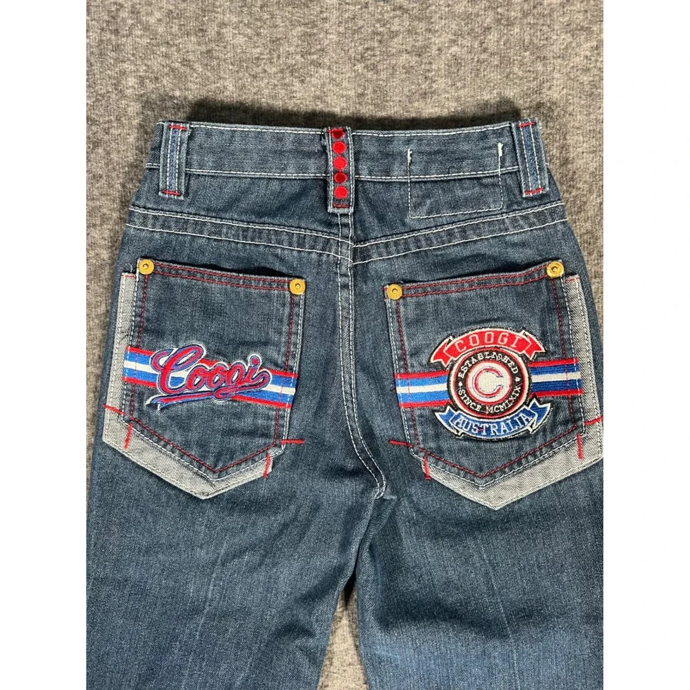 Vintage Coogi Australia Kids Denim Jeans Embroidered Logo Size 8 Hip Hop Style